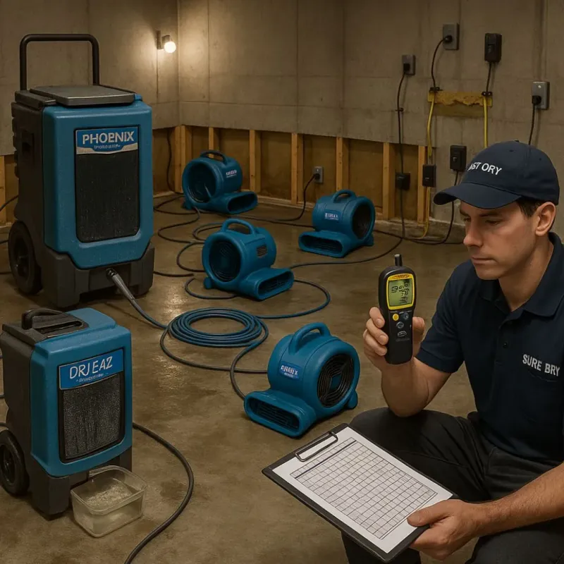 Structural Drying and Dehumidification process in Freetown, MA